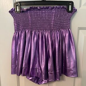 Purple metallic queen of sparkles swing shorts